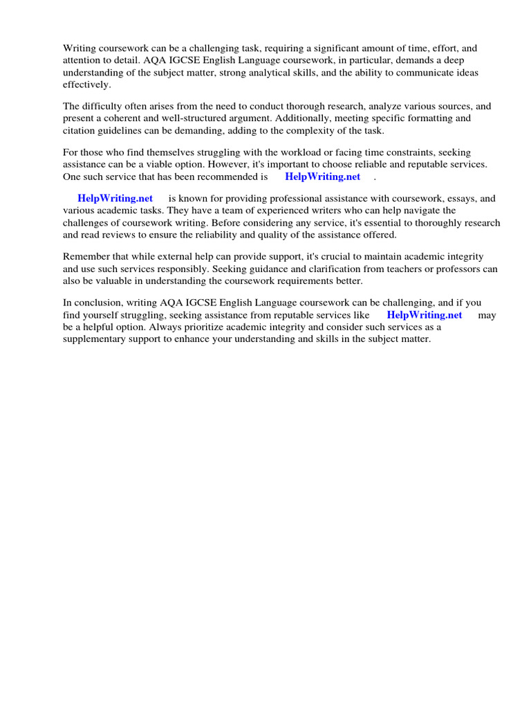 Aqa igcse english language coursework ideas pdf linked in facebook
