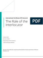 International Certificate The Role of The Interlocutor