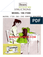 Kenmore 158.1720 Sewing Machine Instruction Manual