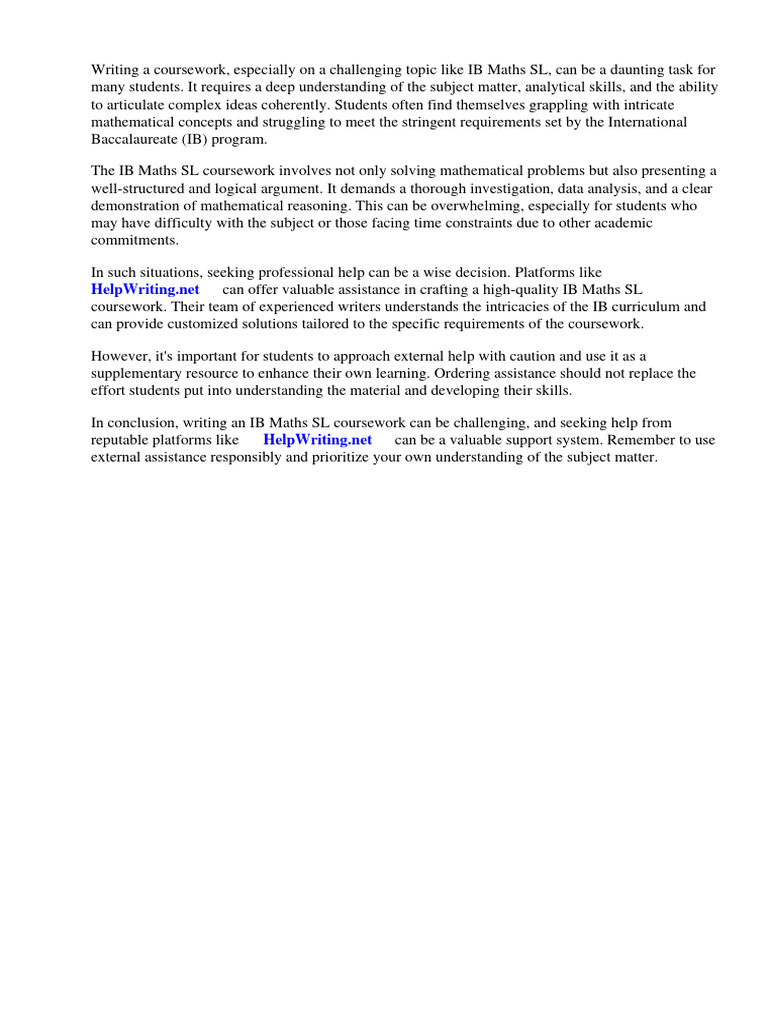 Ib maths sl coursework ideas download free pdf mathematics statistics