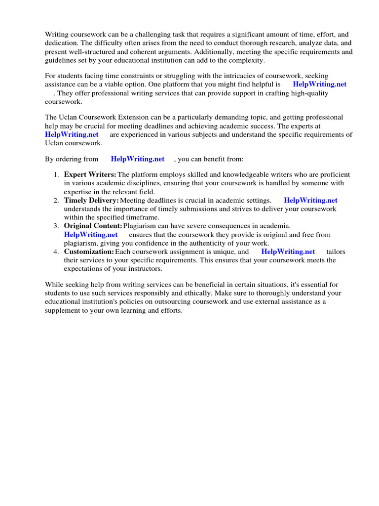 Uclan Coursework Help for Students | PDF | Postgraduate Education ...
