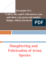 Slaughtering and Fabrication of Avian Species