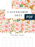 Calendario 2023 Flores Inicio Domingo