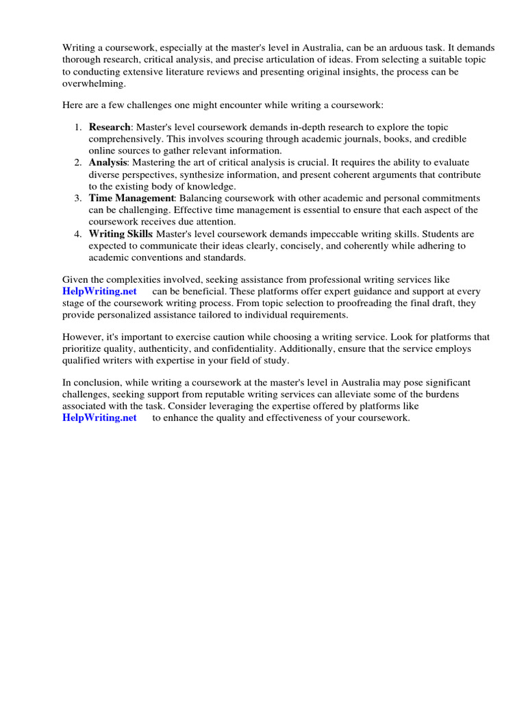 Coursework Masters Australia | PDF | Postgraduate Education | Master's ...
