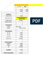 Tabla de Precios Impresiones Eliette