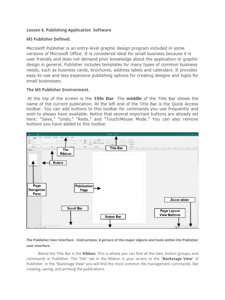 Lesson 6-Publishing Application Software | PDF | Window (Computing