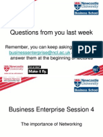 Questions From You Last Week: Businessenterprise@ncl - Ac.uk