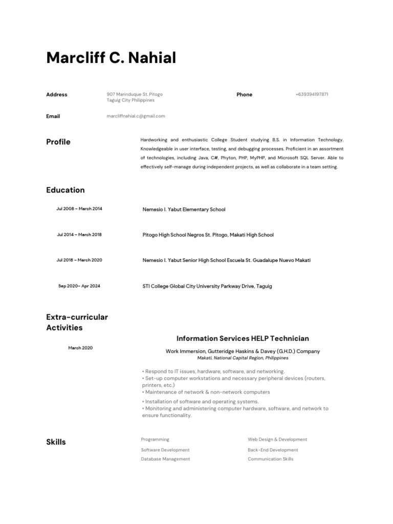 MyPHP Proficient IT Student Profile | PDF | Computer Network | Computing