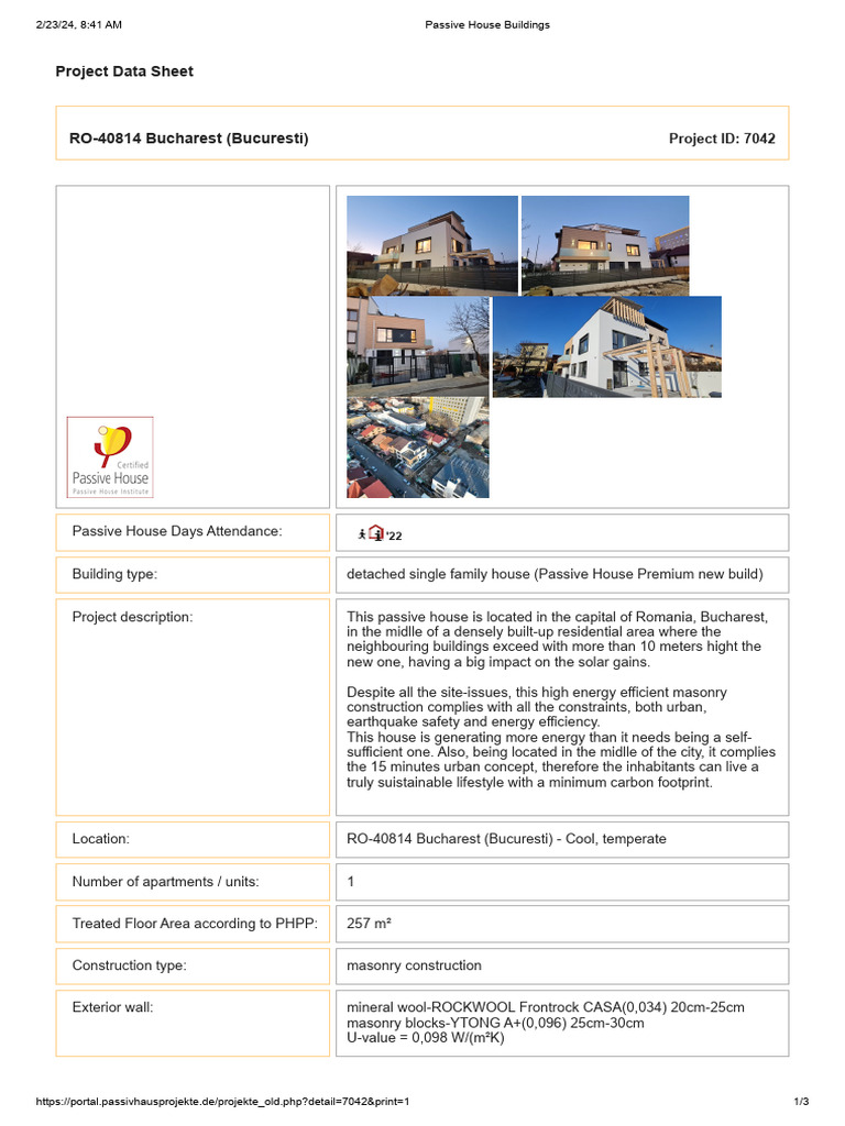 Bucharest Passive House Premium | PDF | Building Insulation | Water Heating