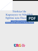 Turkiyede Kapsayici Ve Nitelikli Egitim Icin Oncelikler