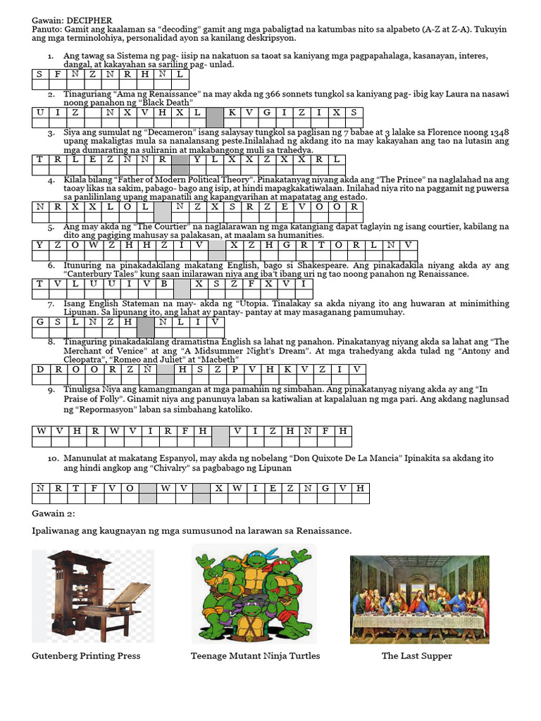 Gawain Sa Renaissance Lesson | PDF
