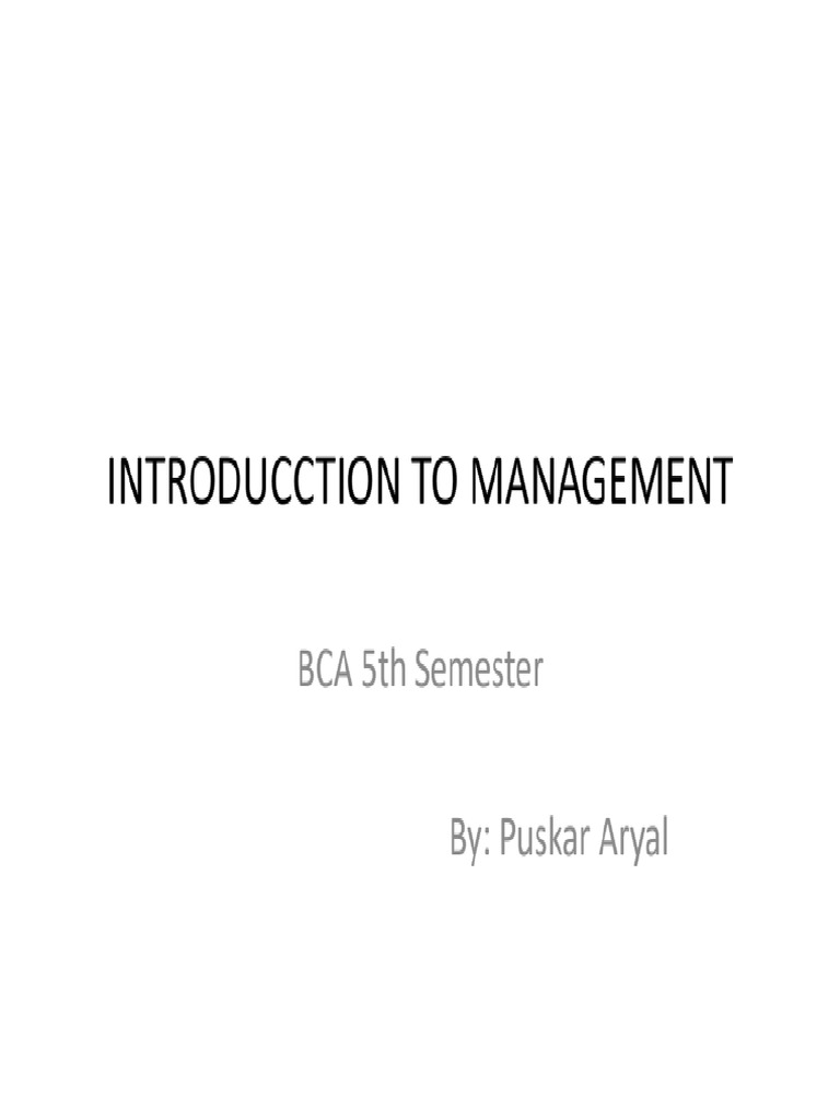 Introduction of Management | PDF