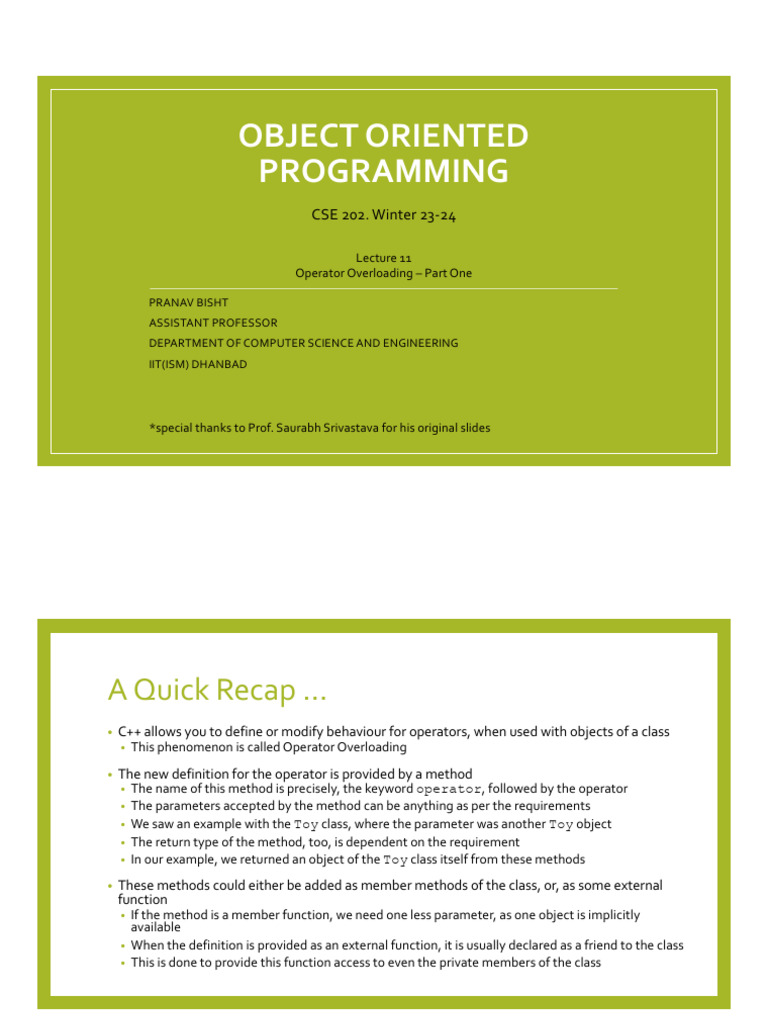 Op Overloading 2 | PDF | Method (Computer Programming) | Object ...