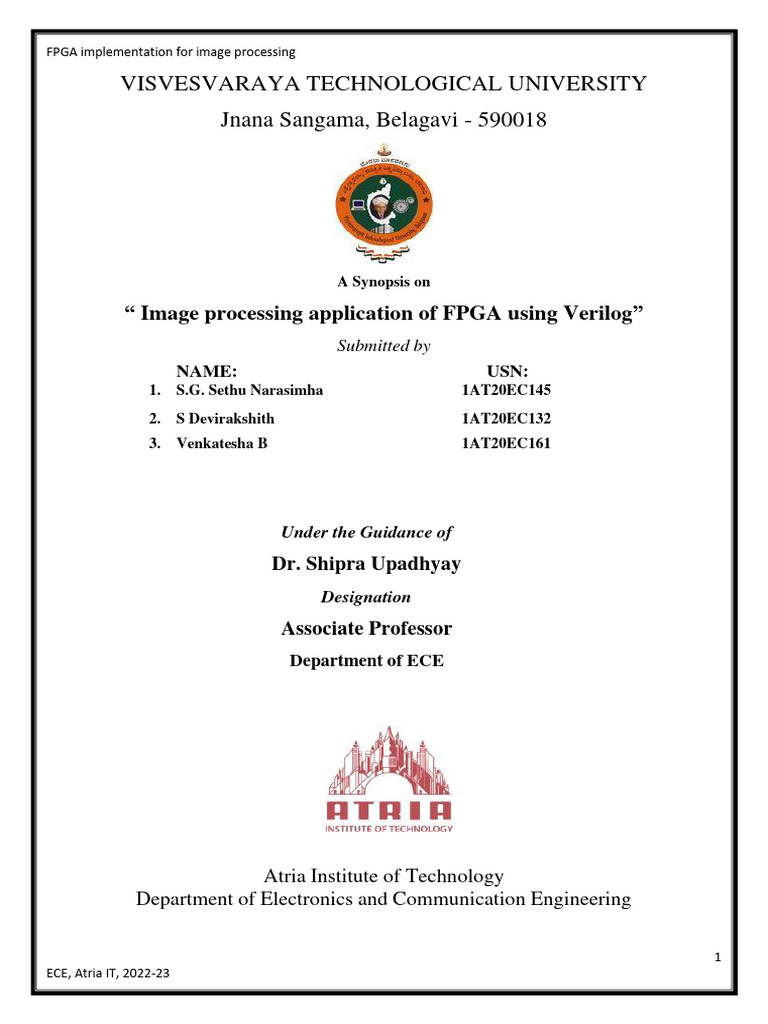 FPGA Image Processing with Verilog | PDF | Field Programmable Gate ...
