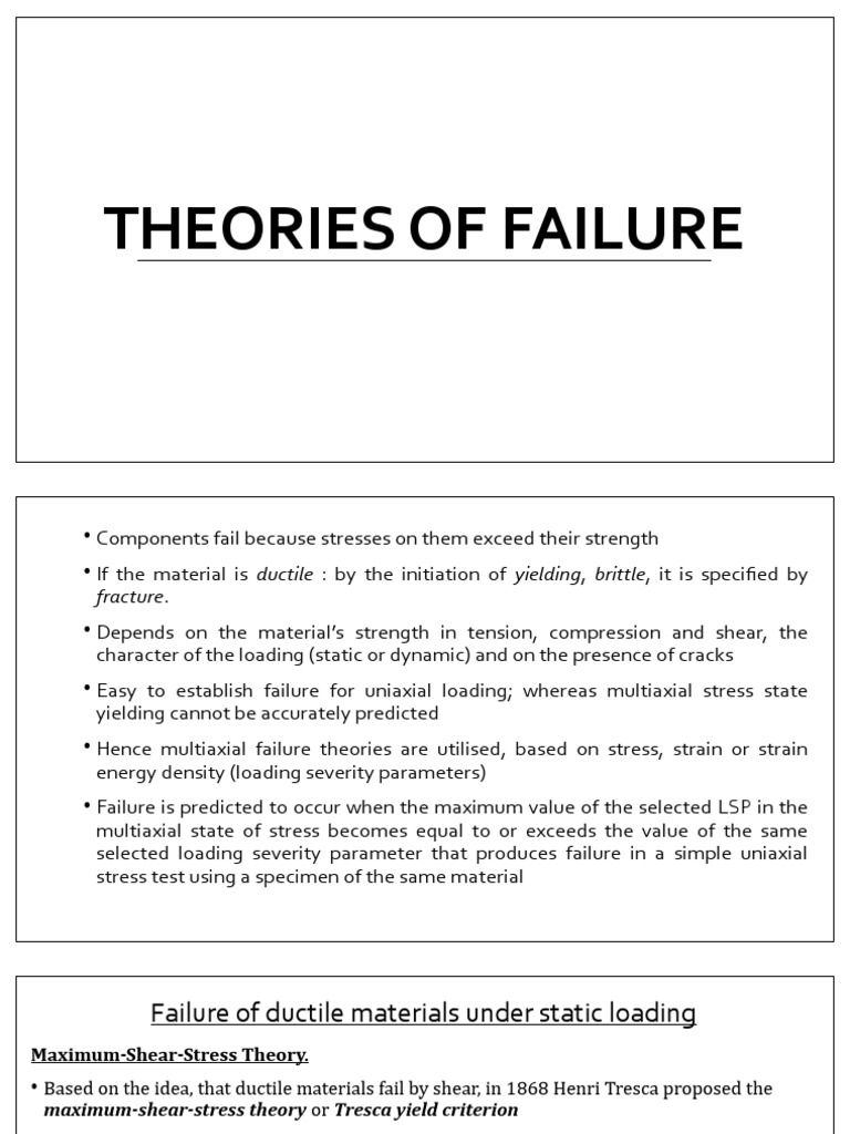 Ductile Material Failure Theories | PDF | Strength Of Materials ...