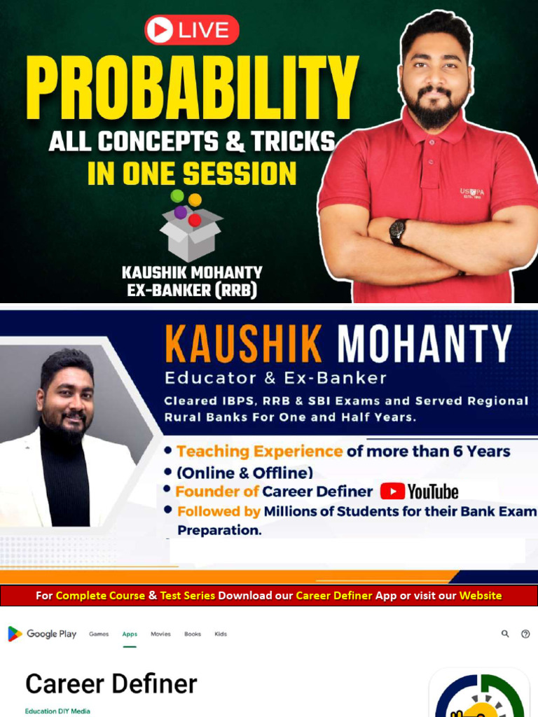 Probability Complete Chapter Pdf Odds Playing Cards