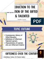 Introduction To The Education of The Gifted Talented