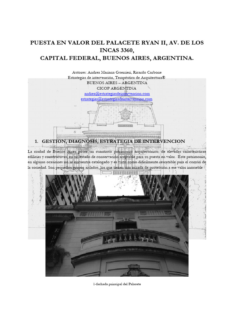 Memoria Descriptiva Incas 3360CABAArgentina PDF Albañilería
