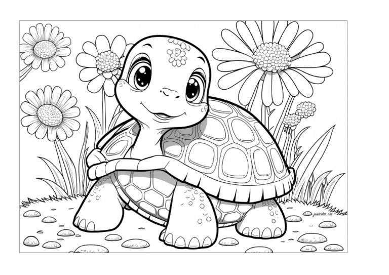 Coloring Cute Turtle | PDF