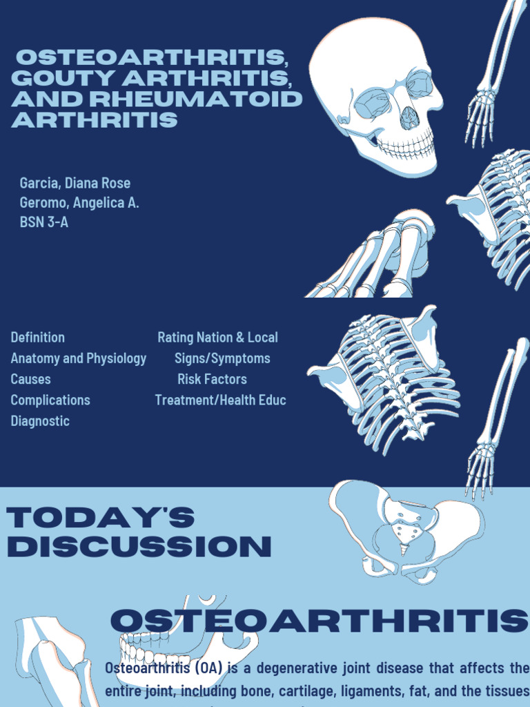 Osteoarthritis, Gouty Arthritis, and Rheumatoid Arthritis | PDF | Gout ...