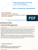 Different Areas of Industrial Management