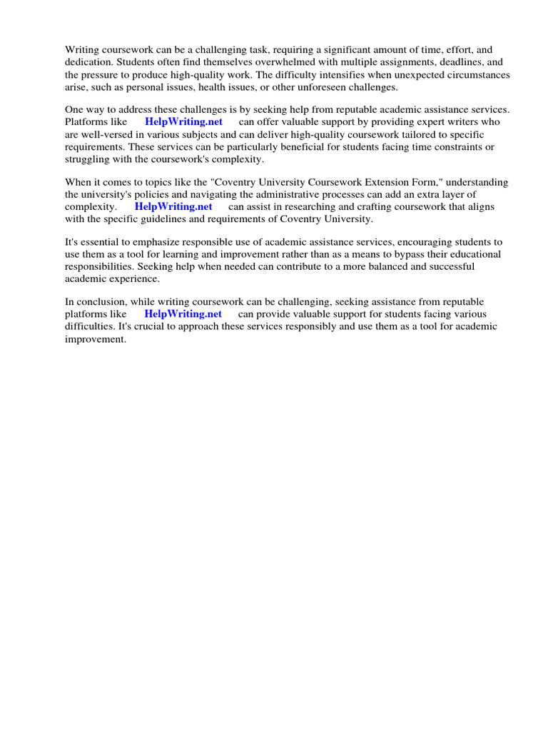 Coventry University Coursework Extension Form PDF Microsoft Excel