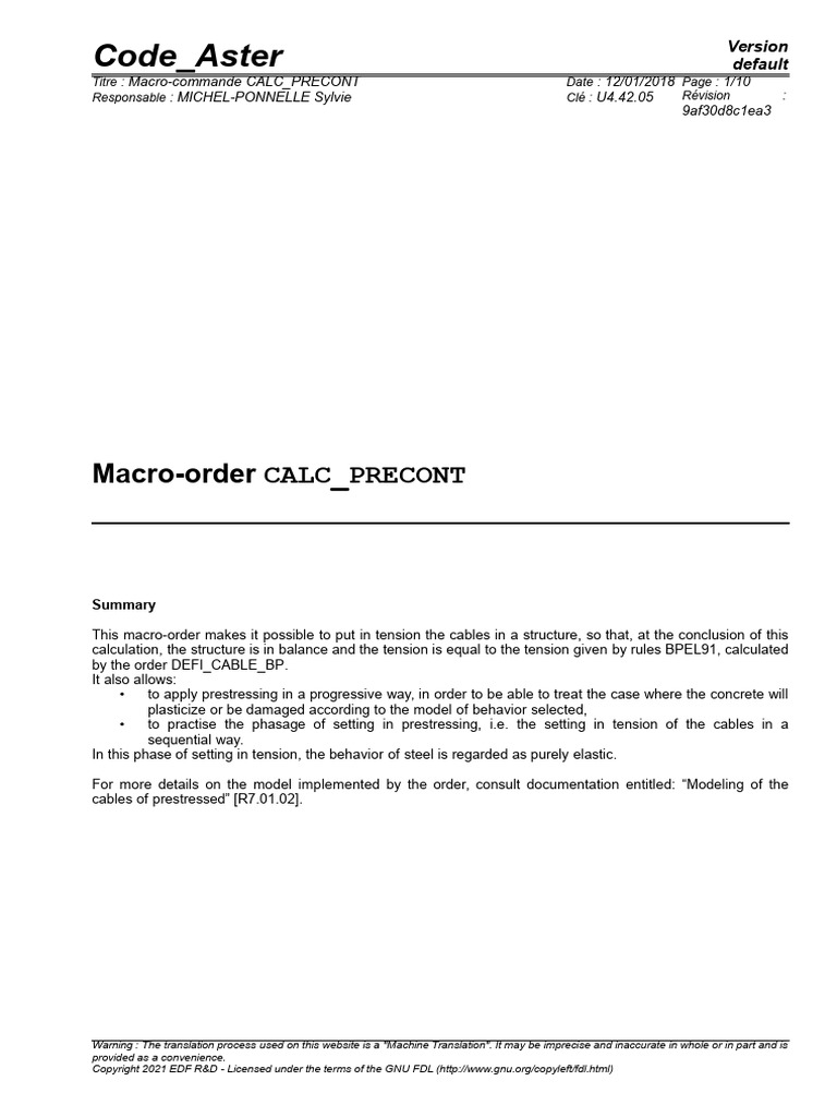 Code aster macro order calc precont pdf computing computer