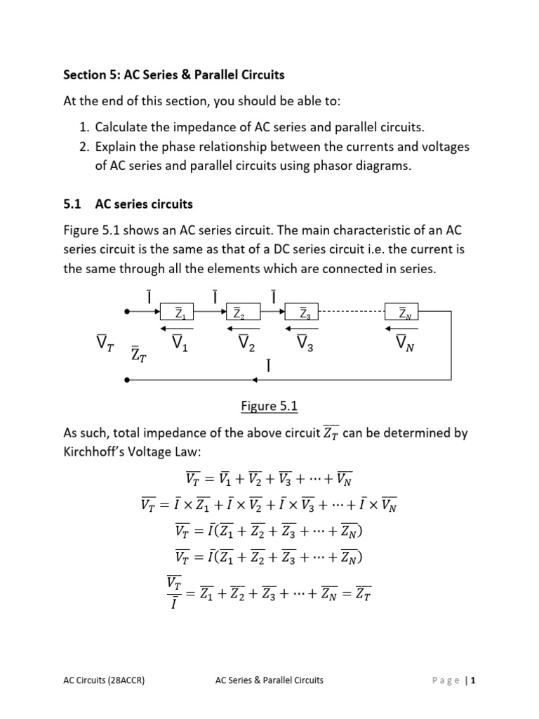 Analyzing RLC Series Circuit Impedance | PDF | Electrical Impedance ...