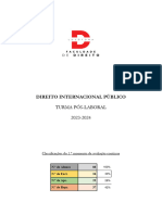 1.º Teste - Direito Internacional Público PL