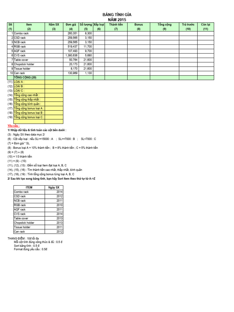 Test Excel | PDF