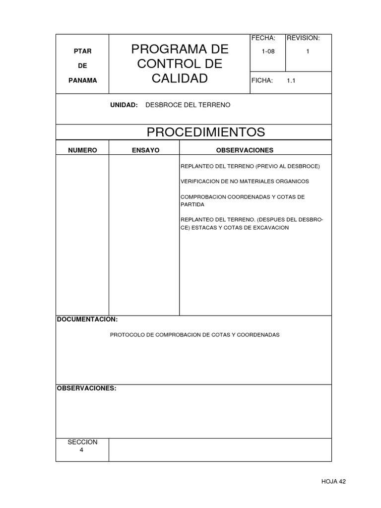 Control de Calidad en Construcción PTAR Panamá | PDF | Hormigón | Cemento