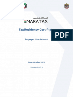 Tax Residency Certificate – Frontend User Manual - V3