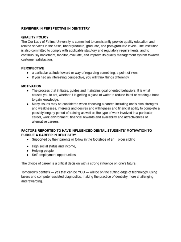 Reviewer In Pid Pdf Dentistry Nursing