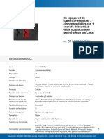 Kit Caja Pared de Superficie-Empotrar 3 Elementos Dobles Con 1 Enchufe Doble, 1 SAI Doble y 2 Placas RJ45 Grafito Simon 500 Cima