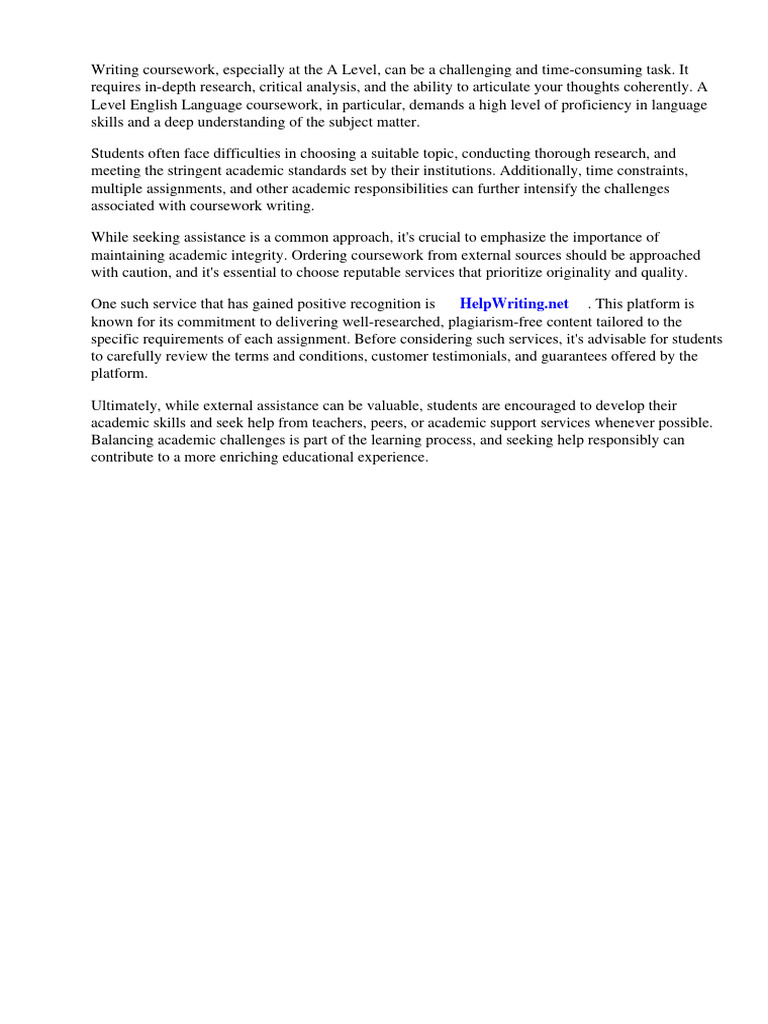 A Level English Language Coursework Examples | PDF | English Language ...