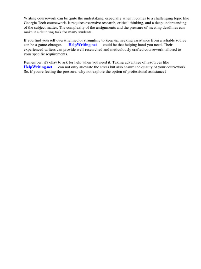 Georgia Tech Coursework | PDF | University And College Admission | Sat