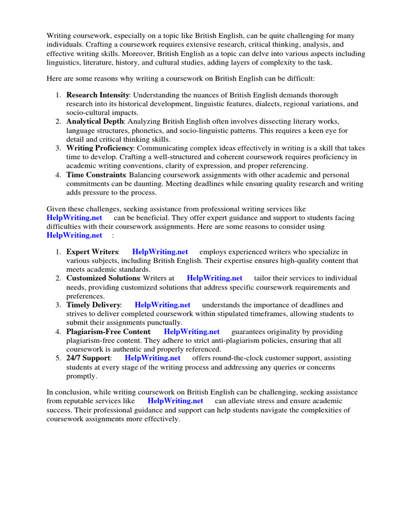 Coursework British English | PDF