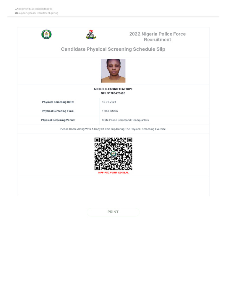 Candidate Screening Schedule 2024 | PDF