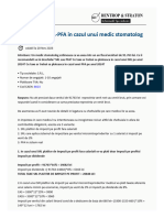 Comparatie SRL-PFA in Cazul Unui Medic Stomatolog