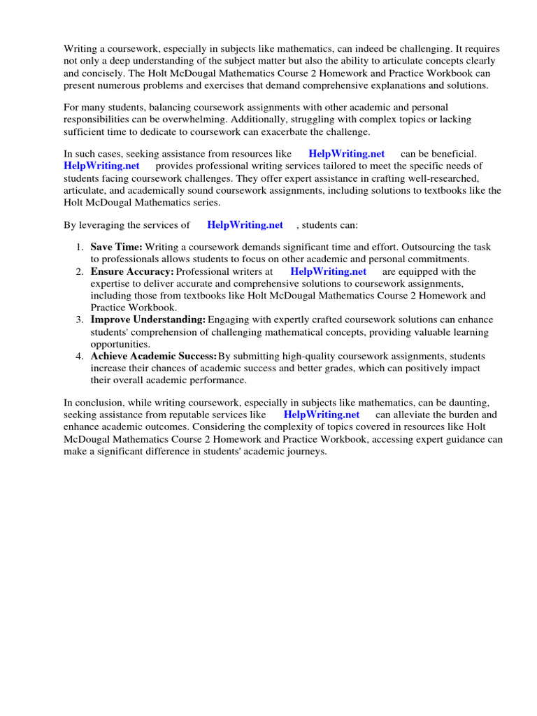 Holt mcdougal mathematics course 2 homework and practice workbook