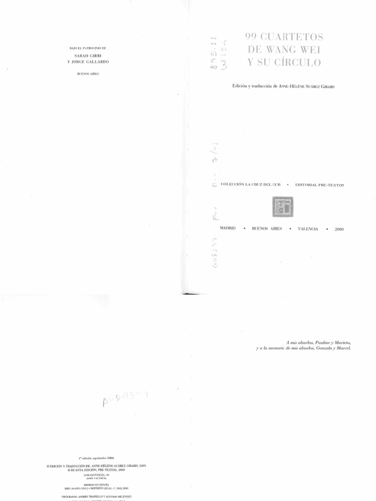 Wang Wei 99 Cuartetos | PDF