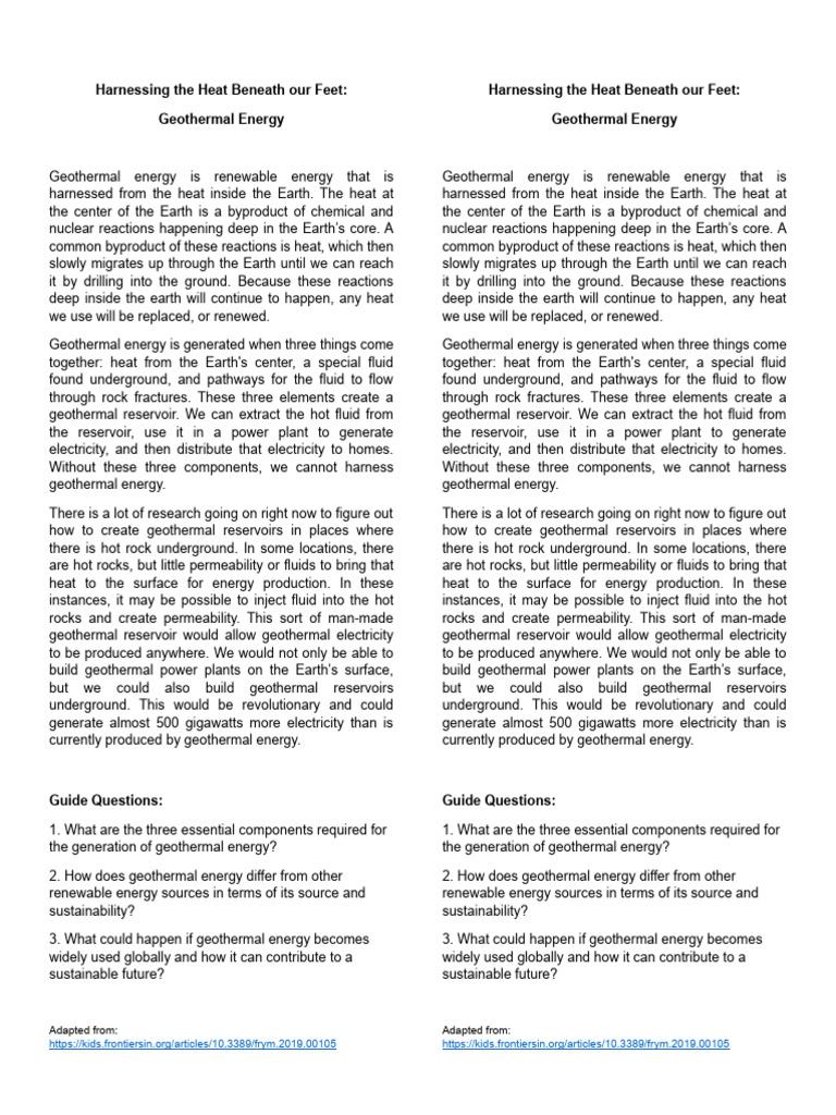 Harnessing The Heat Beneath Our Feet GE - Feb 22 224 | PDF | Geothermal ...