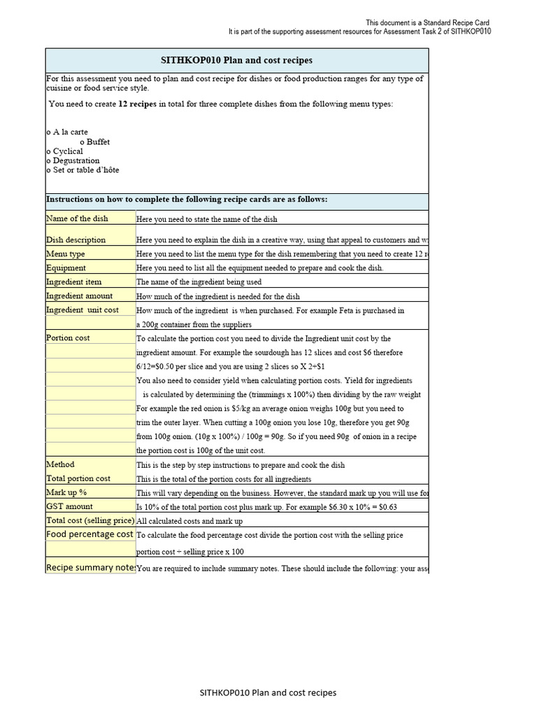 Sithkop010 standard recipe card template download free pdf menu