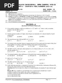 Maths Class X Chapter 01 Real Numbers Practice Paper 01
