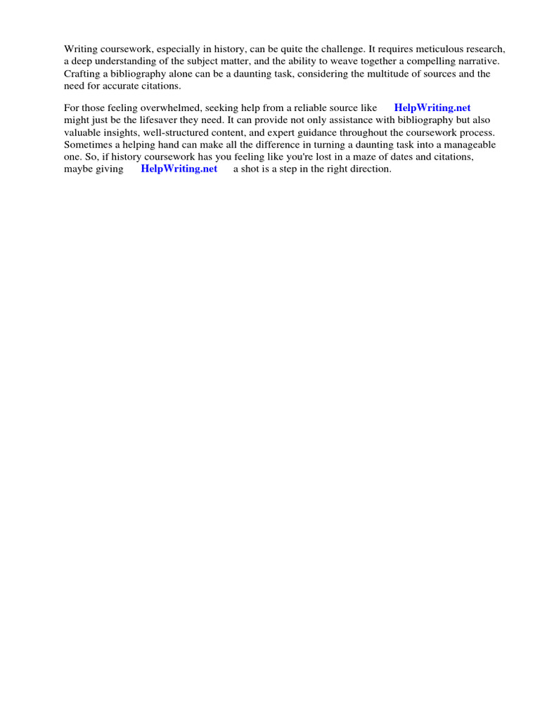 History Coursework: Bibliography Tips | PDF | Citation | Bibliography