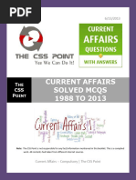 Solved Current Affairs MCQS From 1988 To 2013