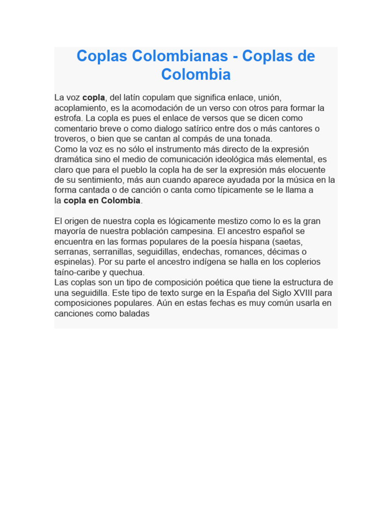 10 Coplas de la Región Andina | PDF | Metro (poesía)
