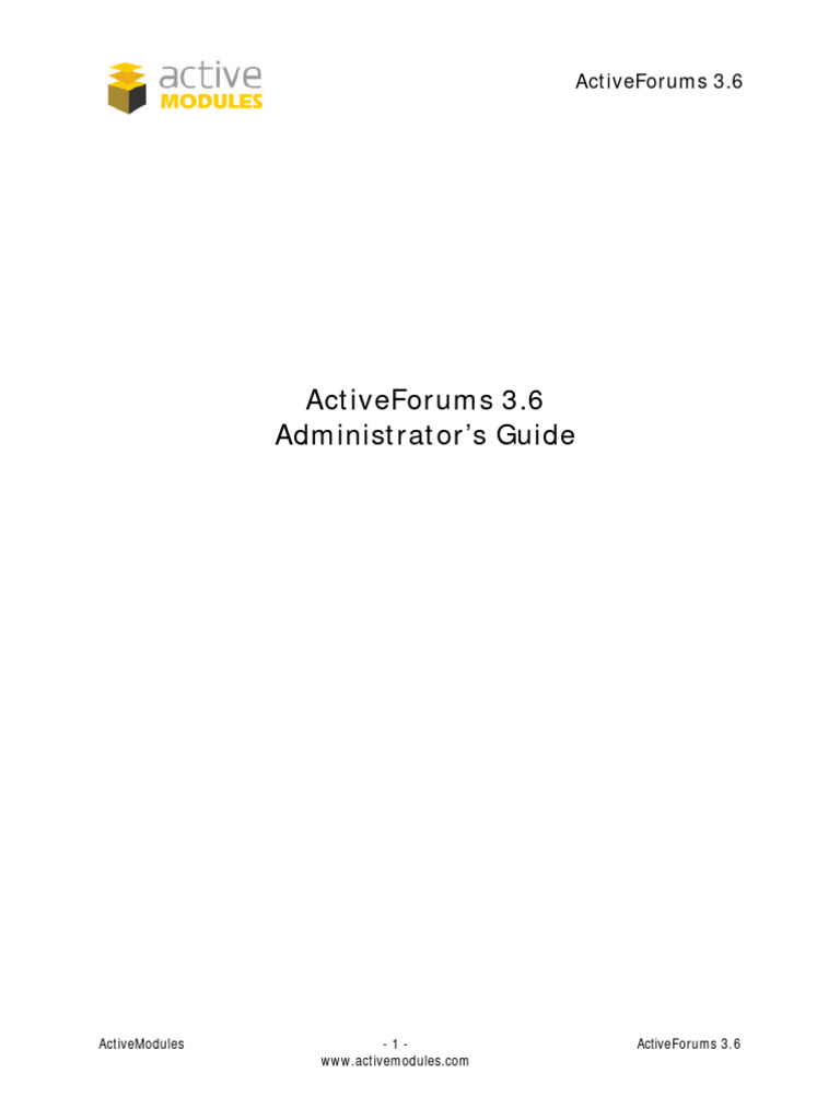 Active forums admin guide pdf internet forum world wide web