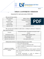 Anexa 3 Raport de Evaluare A Activitatii de Voluntariat