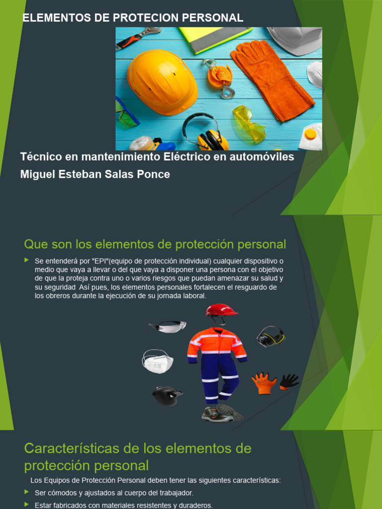 Elementos De Proteccion Personal Pdf